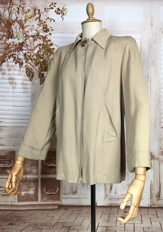 Stunning Original 1940s Vintage Warm Grey Gabardi… - image 4