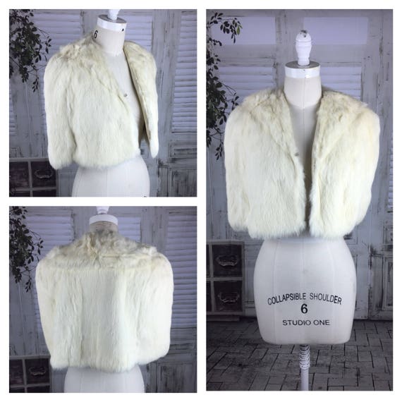 Original 1940s Vintage Coney Fur Bolero Cloak Cape