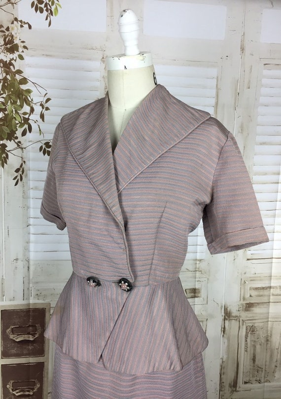 Original 1950s 50s Vintage Pink Blue Pastel Faill… - image 5