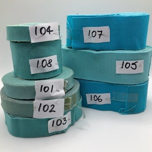Original French Vintage Petersham And Grosgrain Hat Ribbon Turquoise