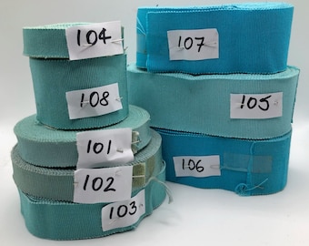 Original French Vintage Petersham And Grosgrain Hat Ribbon Turquoise
