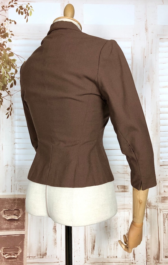 Sweet Original Late 1940s Vintage Brown Suit Jack… - image 6