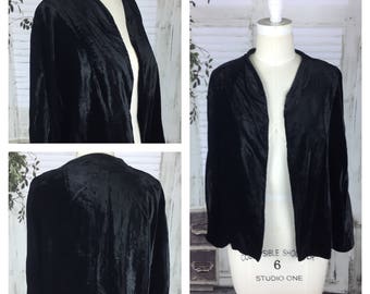 Origjnal Vintage 1930's Black Velvet Jacket