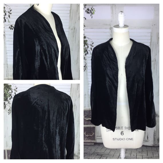 Origjnal Vintage 1930's Black Velvet Jacket