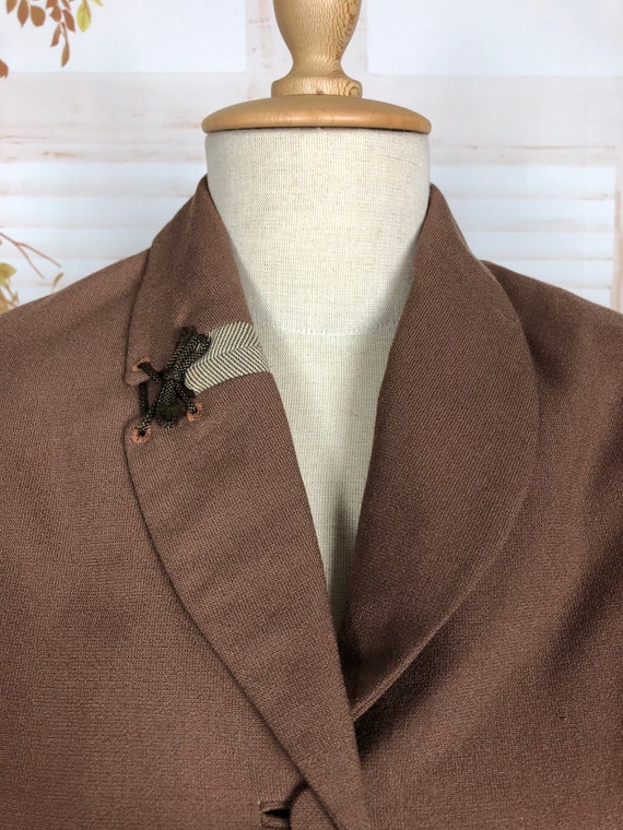 Sweet Original Late 1940s Vintage Brown Suit Jack… - image 3