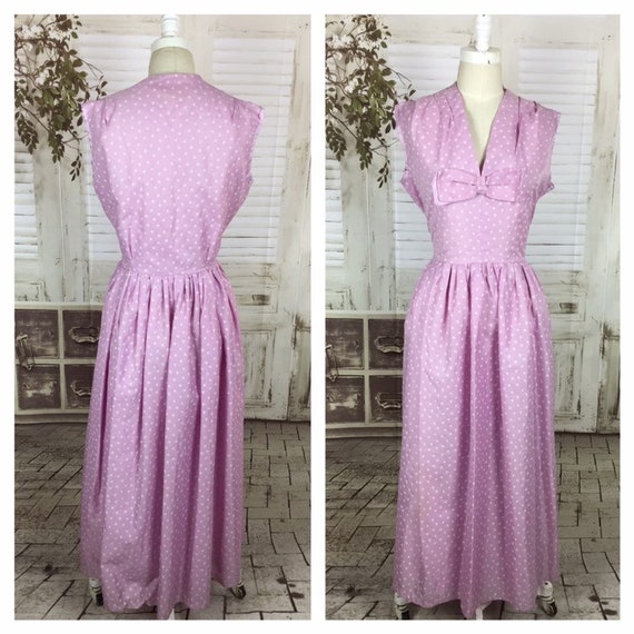 Original 1950s Purple Maxi Dress With Flower Nove… - image 1