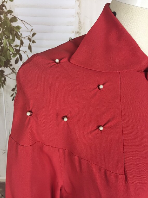 Gab Red Original 1950s Red Gabardine Gab Ladies Vintage Swing… - Gem