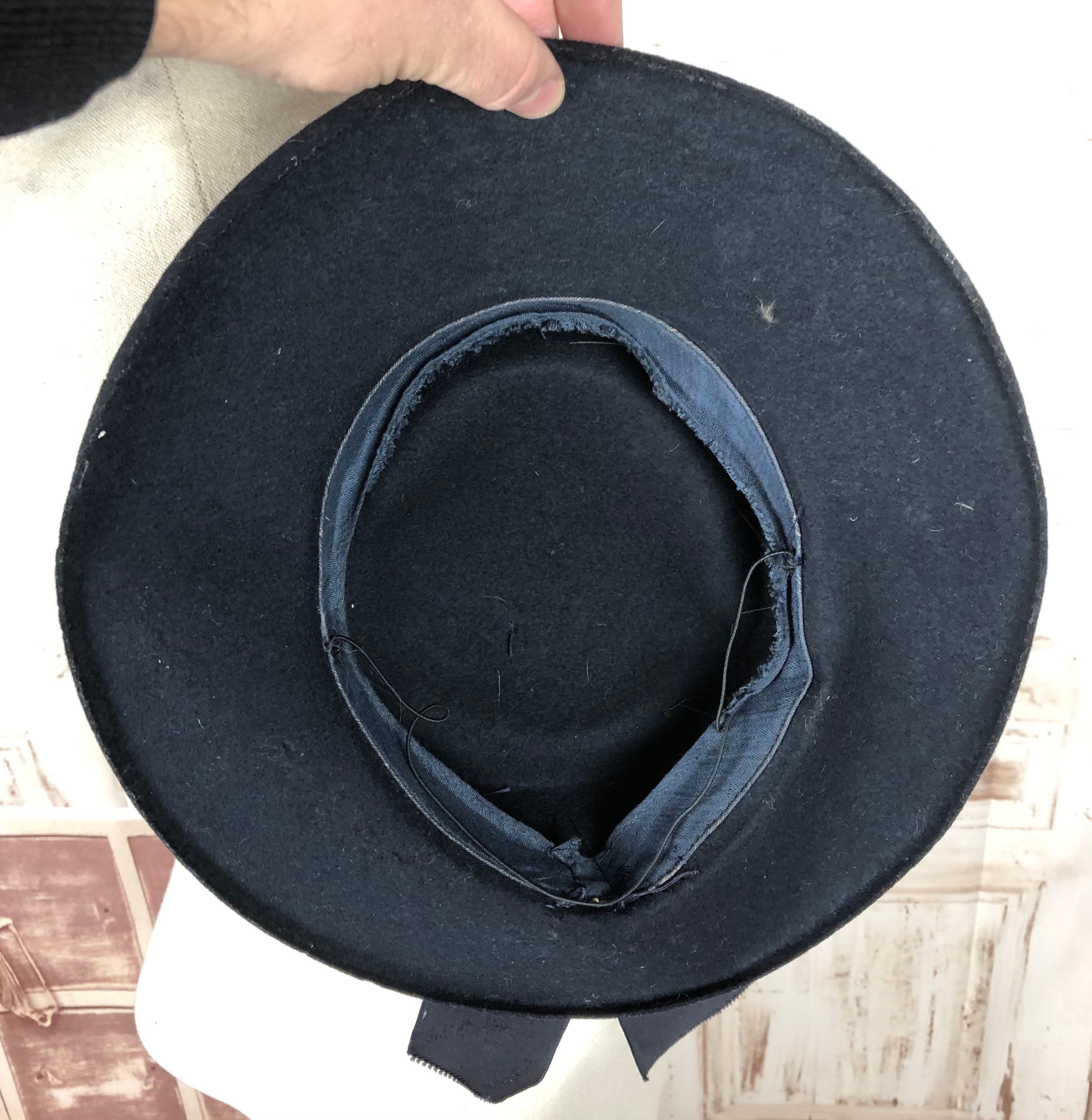 Original Late 1930s 30s / Early 1940s 40s Navy Blue Brimmed - Etsy UK