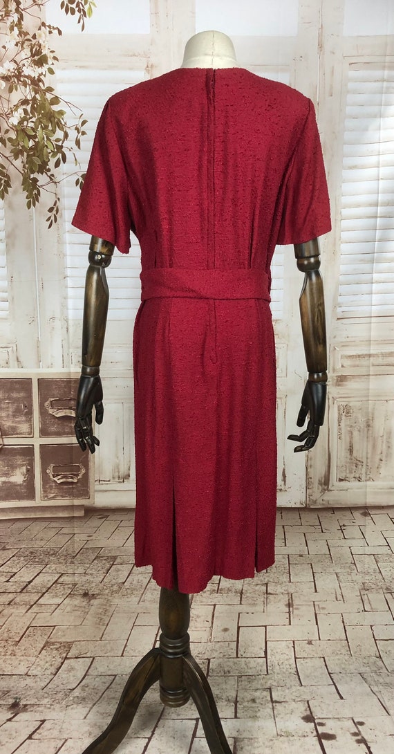 Original Early 1950s 50s Volup Vintage Red Knit D… - image 7