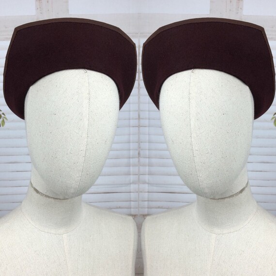 Original 1930s 30s Vintage Burgundy Papal Style Ha