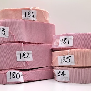 Original French Vintage Petersham And Grosgrain Hat Ribbon Pastel Pale Pink