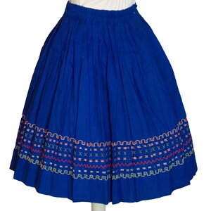 Original Vintage 1950's Blue Skirt Folk Decoration image 2