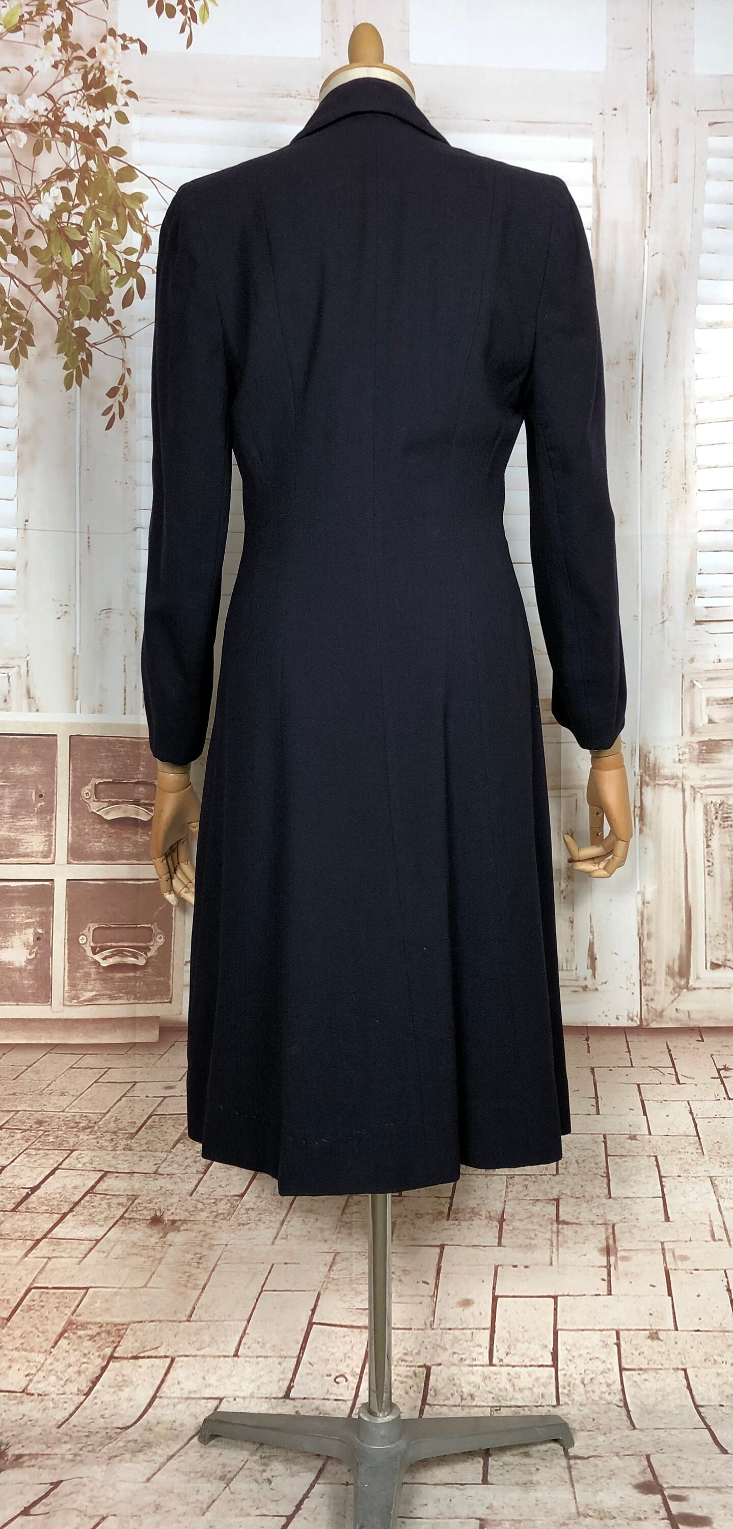 Fabulous Classic 1940s Vintage Navy Double Breasted Princess