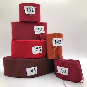 Original French Vintage Petersham And Grosgrain Hat Ribbon Red Burgundy And Rust