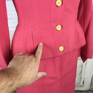 Costume Vintage E.R. Gerard Renlyn - Veste Et Jupe Bordeaux, Taille 18 USA, Occasion TB