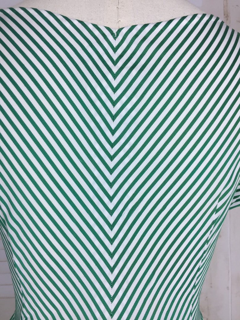 Original 1950s 50s Vintage Emerald Green and White Stripe - Etsy