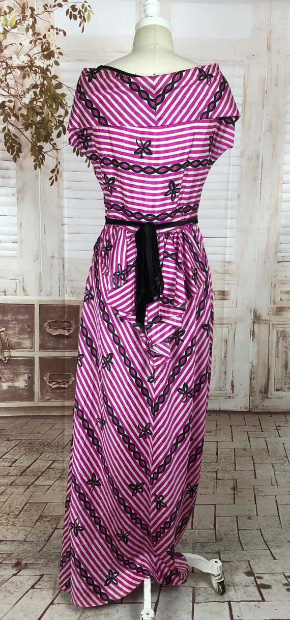 Original 1940s 40s Pink And White Stripe Rayon Dr… - image 6