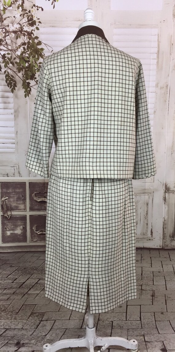 Original Late 1950s Vintage Brown And White Plaid… - image 7