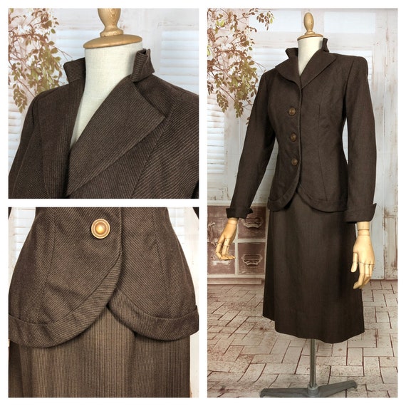 Amazing Original 1940s Vintage Chocolate Brown An… - image 1