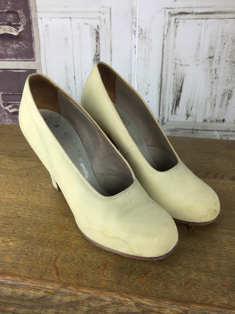 Original 1940s Vintage Cream CC41 Utility Heel Suede Leather Etsy