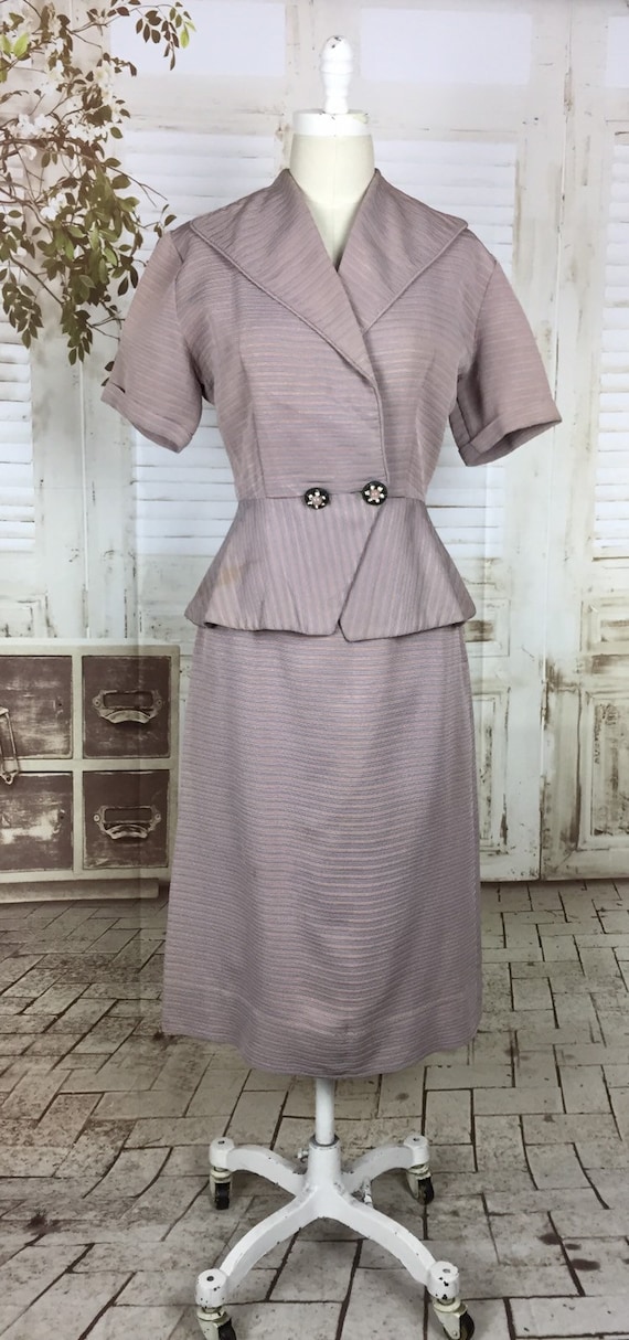 Original 1950s 50s Vintage Pink Blue Pastel Faill… - image 2