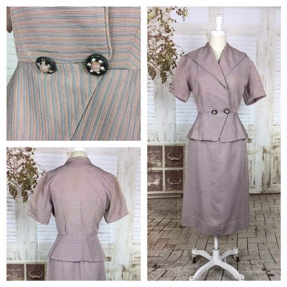 Original 1950s 50s Vintage Pink Blue Pastel Faill… - image 1