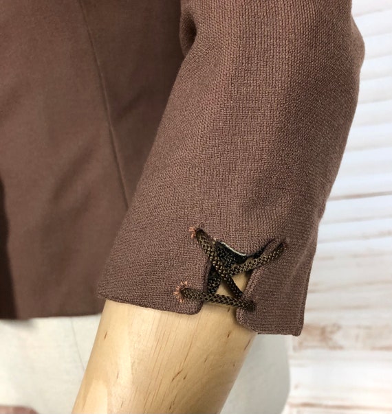 Sweet Original Late 1940s Vintage Brown Suit Jack… - image 8