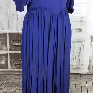Original 1930s Rayon Crepe Vintage Blue Day Dress image 4