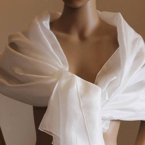 Etole de mariée en soie blanche white silk stole bridal stole weddind silk stole image 3