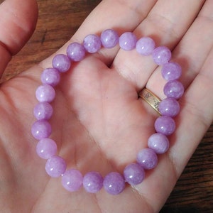 Natural lepidolite bracelet - Mixed bracelet - Elastic bracelet - Fine stone bracelet - Lithotherapy Calm Serenity, anti-stress