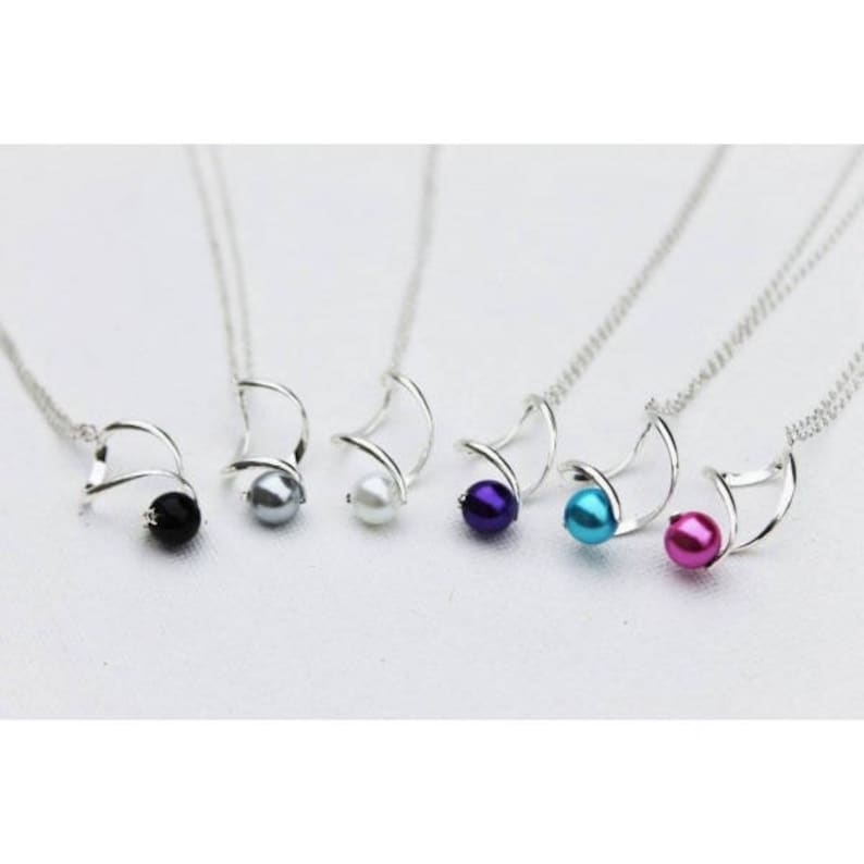 Twist necklace earrings set, color of your choice, 925 silver chain and earrings, bridal wedding evening image 1