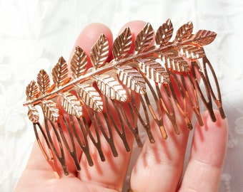 Wedding Hair Jewelry - bay leaf comb for bride - Gold or Silver - bridal bride - wedding hairstyle