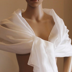 White Silk Wedding Stole  Etole de mariée en soie blanche