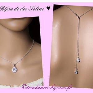 Necklace bridal wedding with cubic zirconia wedding collar back drops back jewel
