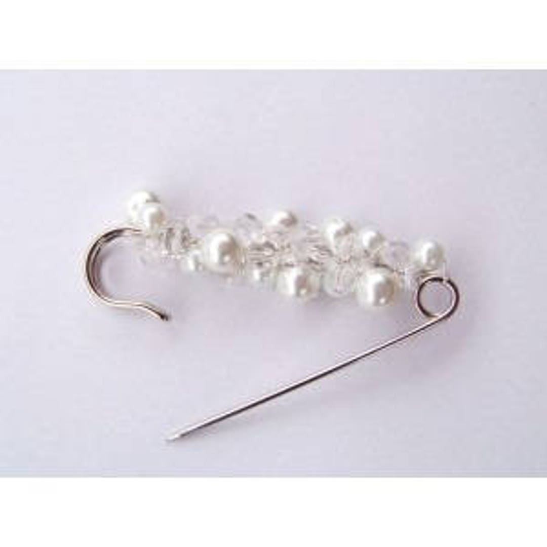 Attache Remonte Broche Traine Robe de Mariée Mariage bijou Original Ivoire Crème Ecru Blanc