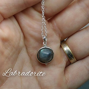 Labradorite & Silver Necklace - Natural Stone - Silver Chain - Lithotherapy - Protection, Shield Against Negative Energy