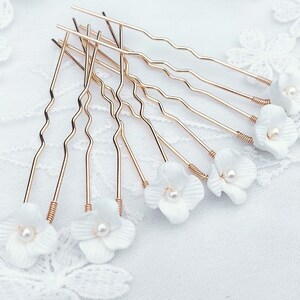 Wedding hairstyle Small flower wedding bridal bun pins Gold or silver hair pin Country boho image 8