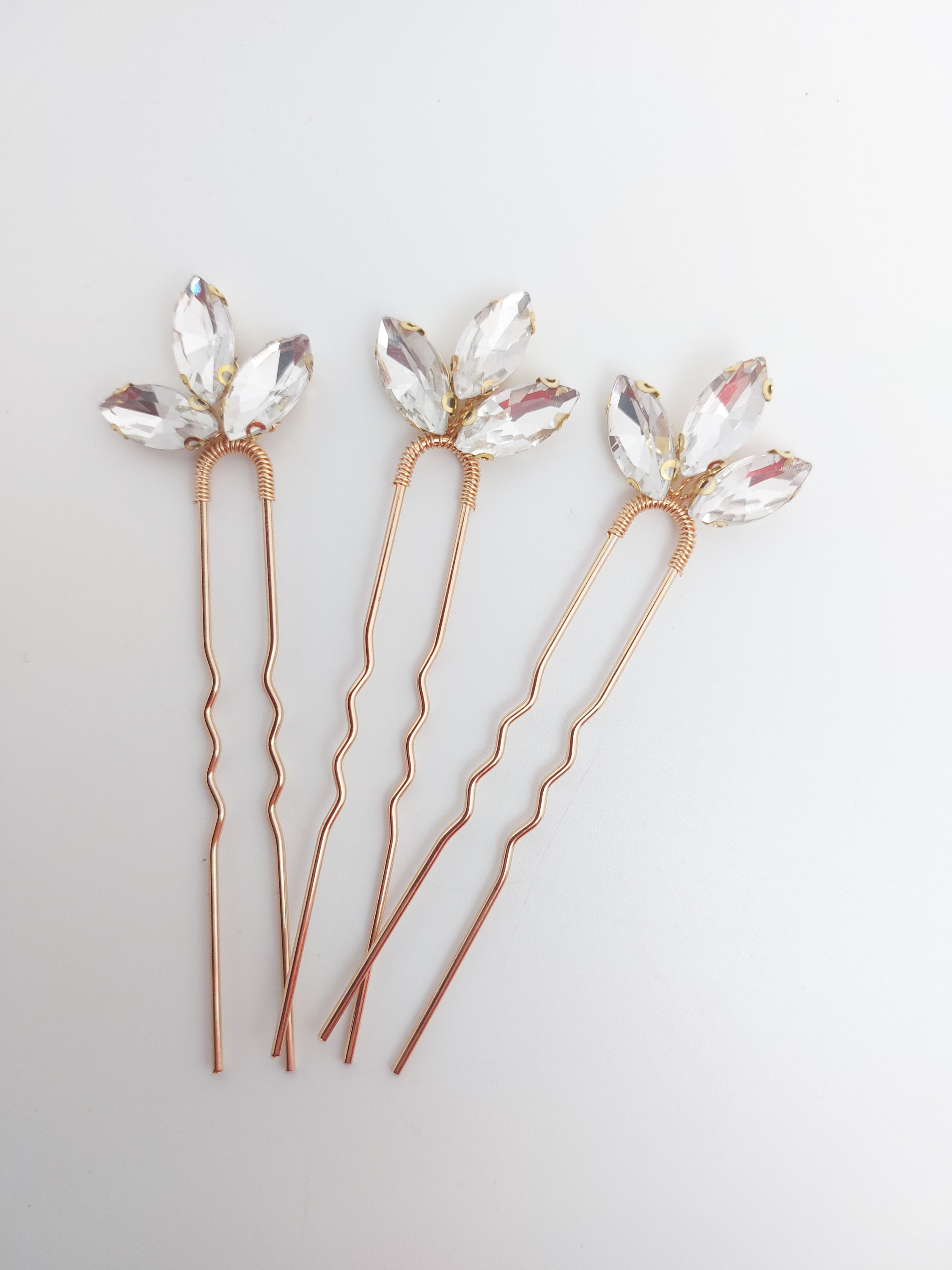 Wedding Hairstyle - Set of 3 or 5 Hair Sticks, Swarovski  display picture 3