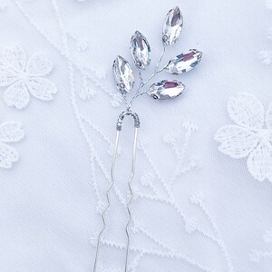 Wedding hairstyle Swarovski crystal wedding bridal bun pins crystal clear Silver Silver hair pin Country boho image 6