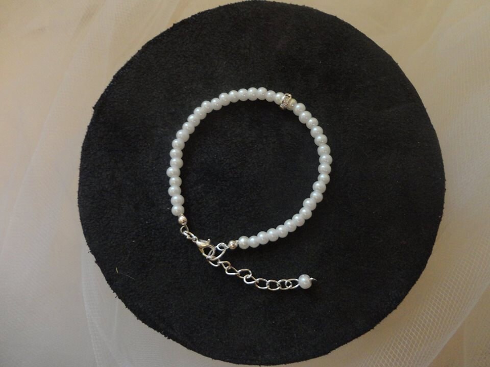 Parure Enfant Collier Et Bracelet Bleu Turquoise/crème - Pour Mariage Ou Cérémonie - Neuf Avec étiquettes