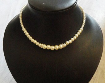 Collier Fantaisie Couleur Chocolat/marron - Perles Cristal Et Ivoire - Pour Robe De Mariée Ou Soirée - Neuf Avec étiquettes