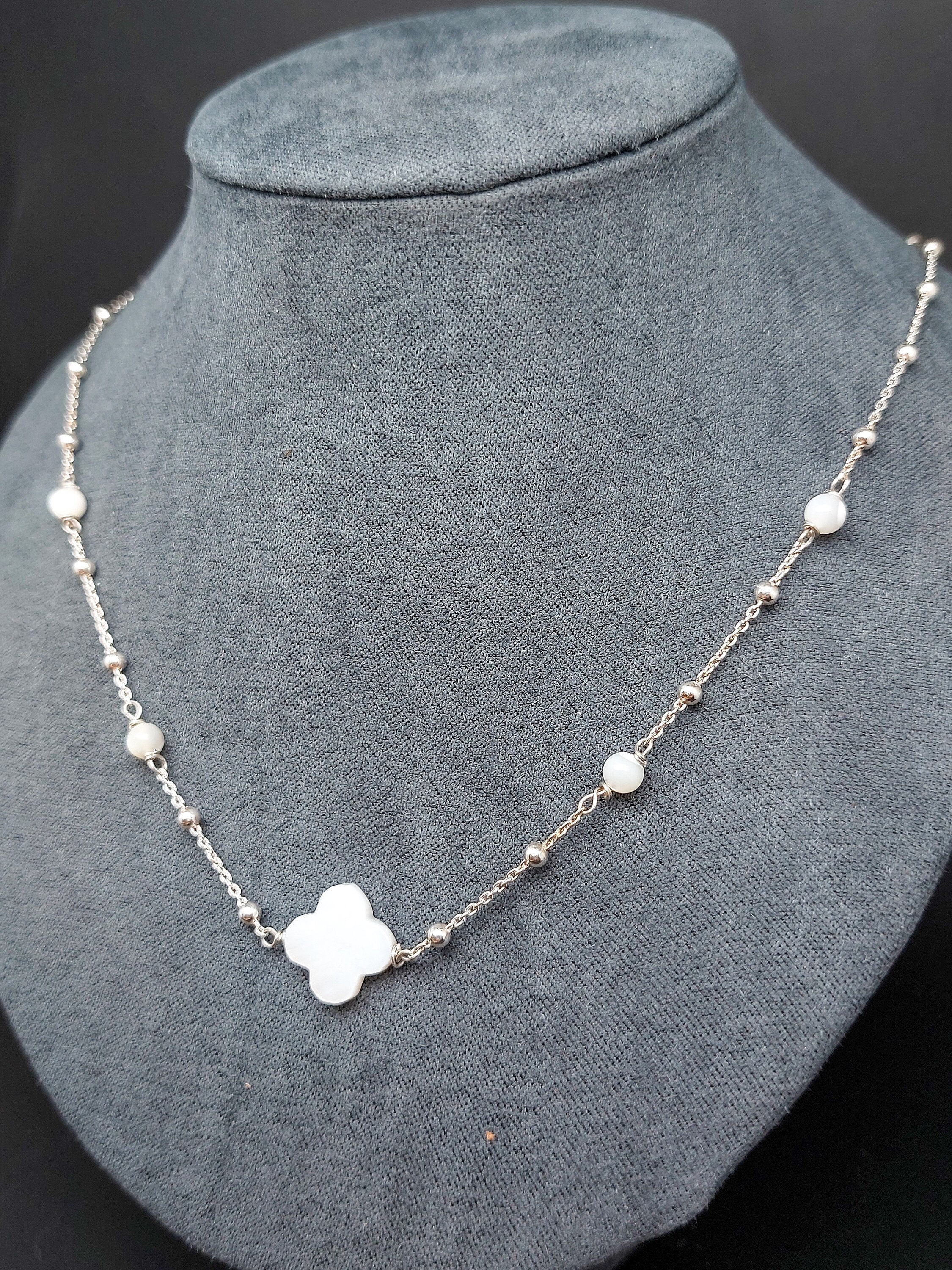 Mother of Pearl Clover Necklace Etsy Ireland