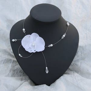 Ensemble de bijoux pour mariée, Parure Mariage, Orchidée blanche: collier bracelet bijou cheveux Boucles d'oreilles image 1