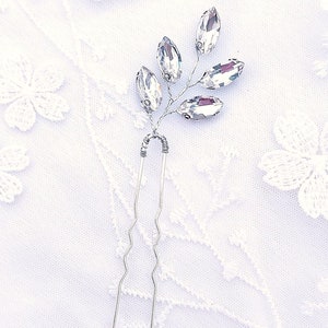 Wedding hairstyle Swarovski crystal wedding bridal bun pins crystal clear Silver Silver hair pin Country boho image 3