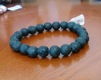 Mixed lava stone bracelet - Elastic bracelet - Fine stone bracelet - Lithotherapie
