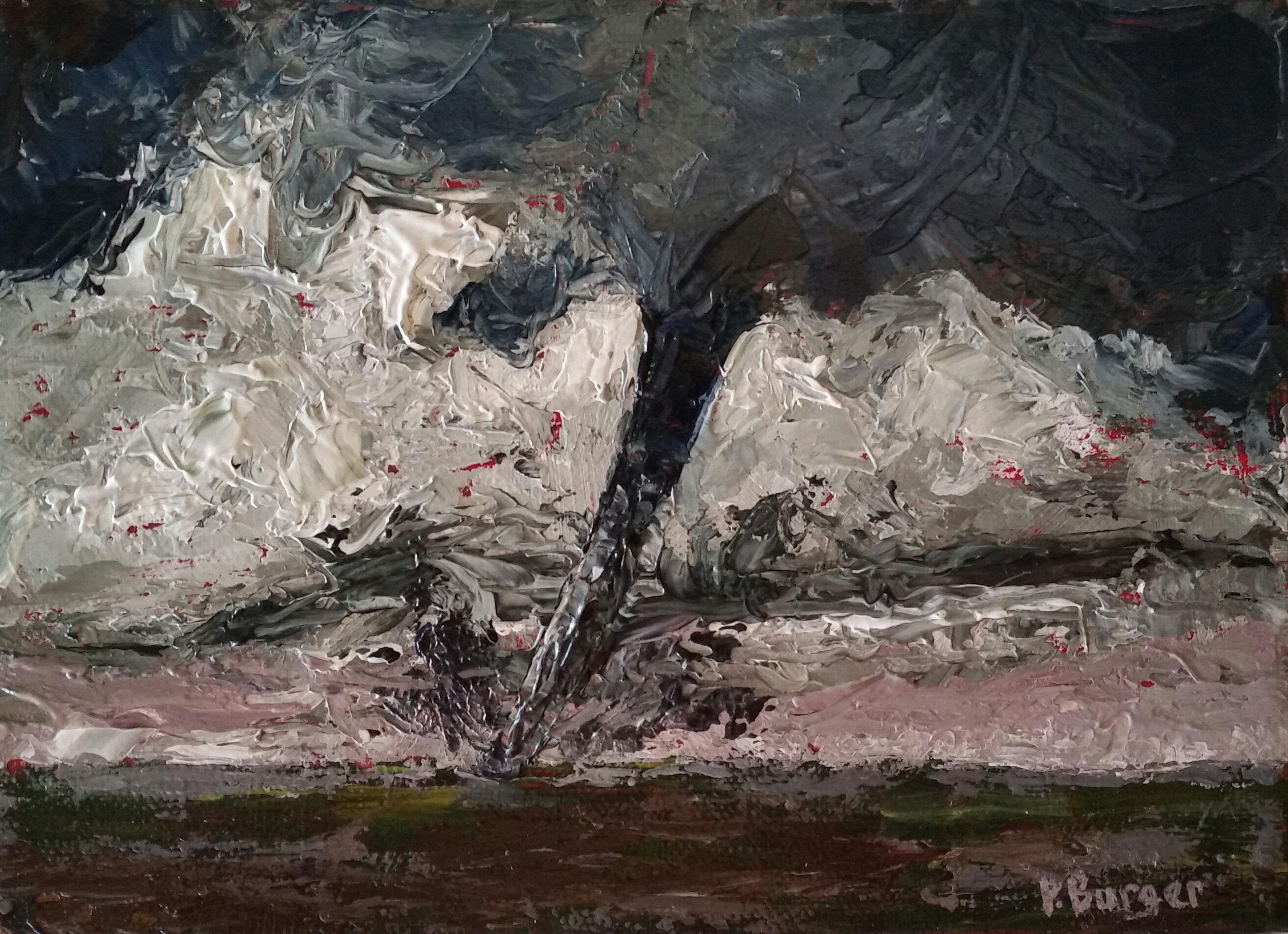 Tornado Painting Mini Art Palette Knife Abstract Impressionist Etsy
