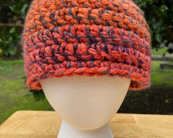 Earthy Orange Crochet Beanie