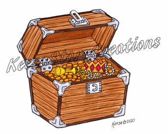 Pirate Treasure Chest Printable Coloring Page