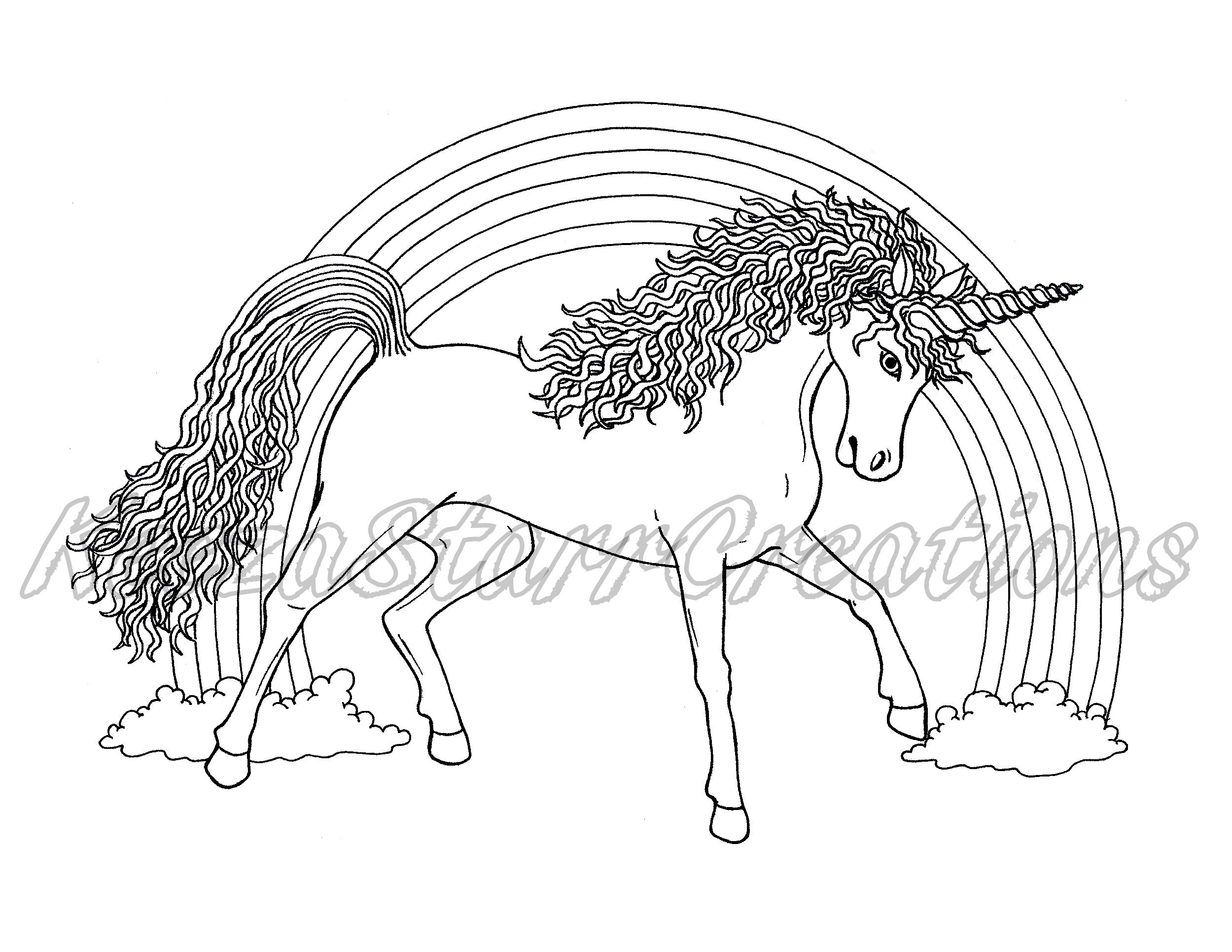 unicorn rainbow coloring pages – Image 10