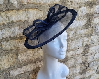 Navy Blue Wedding hat DARK Navy Fascinator special occasion hat